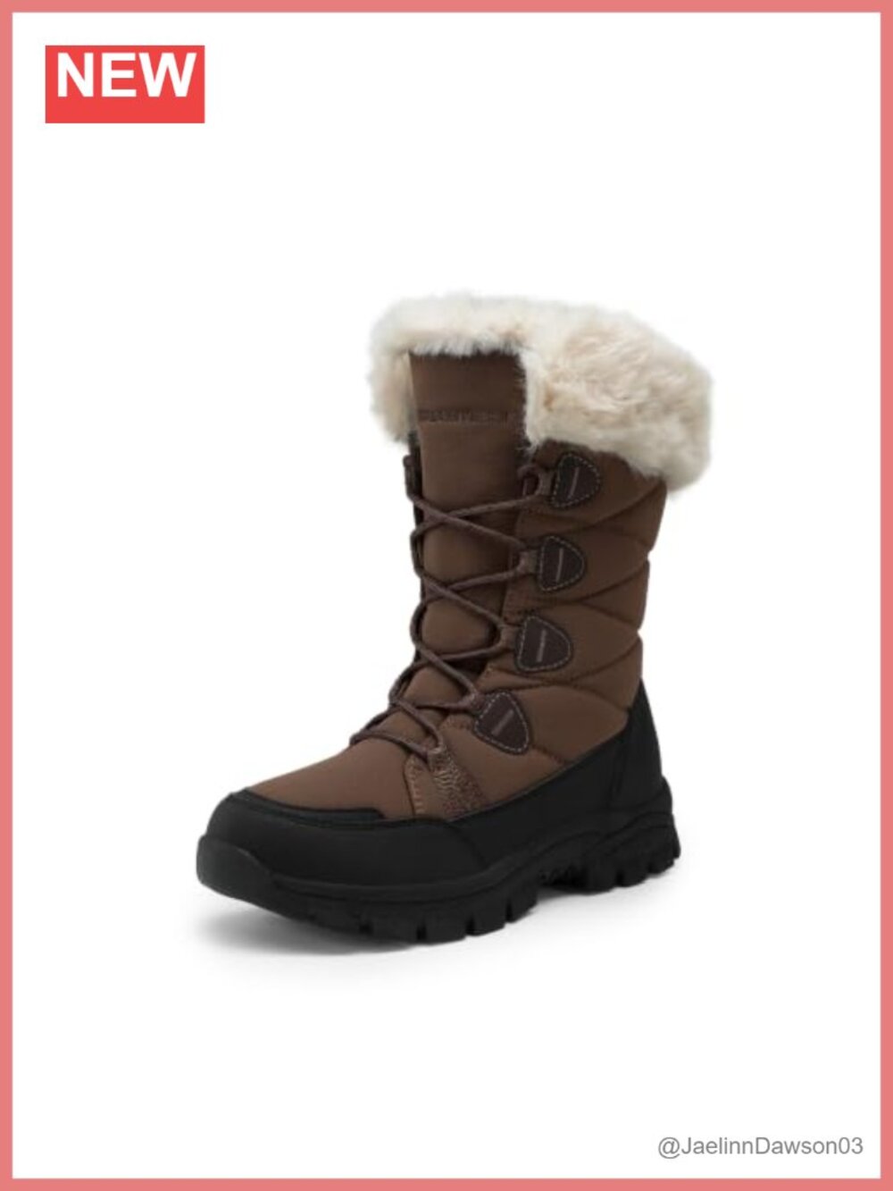 Waterproof Winter Snow Boots 3M Thinsulate Faux Fur Ankle Snow Boots